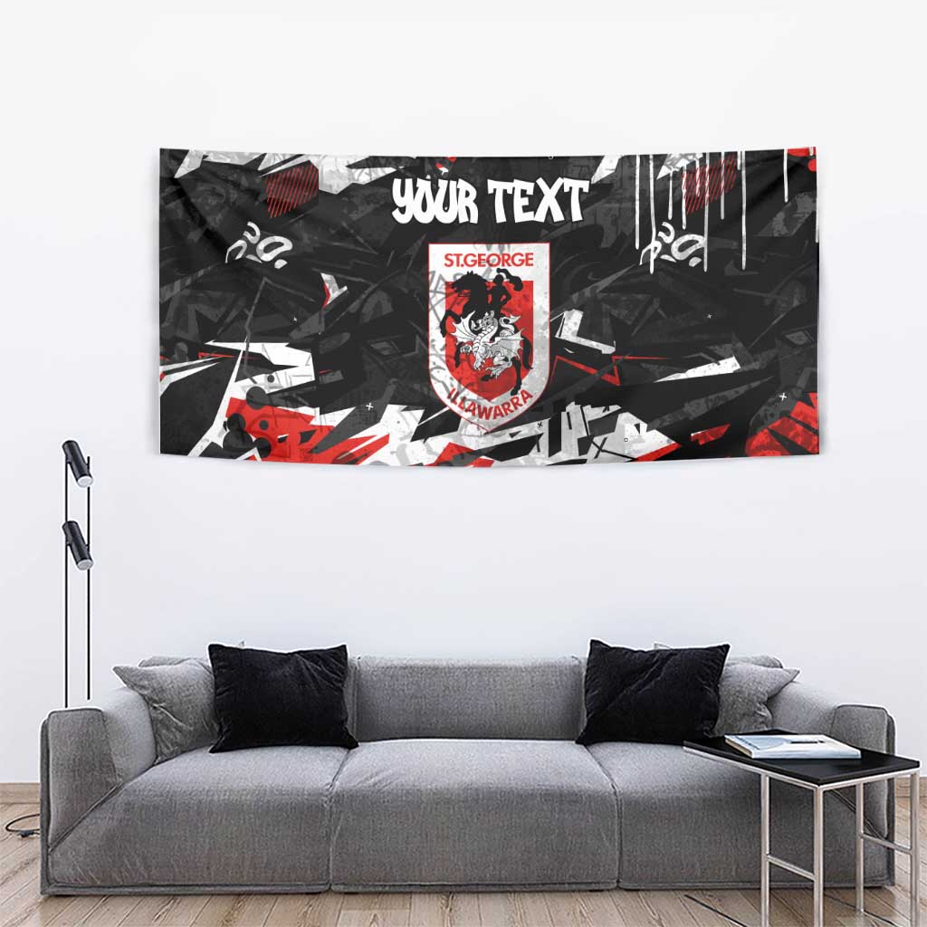 Personalized St. George Illawarra Dragons Tapestry Graffiti Grunge Abstract Urban Street Style Design