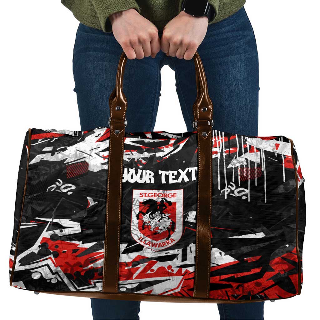 Personalized St. George Illawarra Dragons Travel Bag Graffiti Grunge Abstract Urban Street Style Design