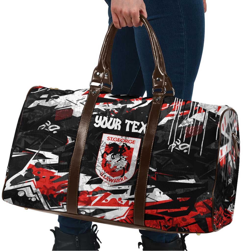 Personalized St. George Illawarra Dragons Travel Bag Graffiti Grunge Abstract Urban Street Style Design