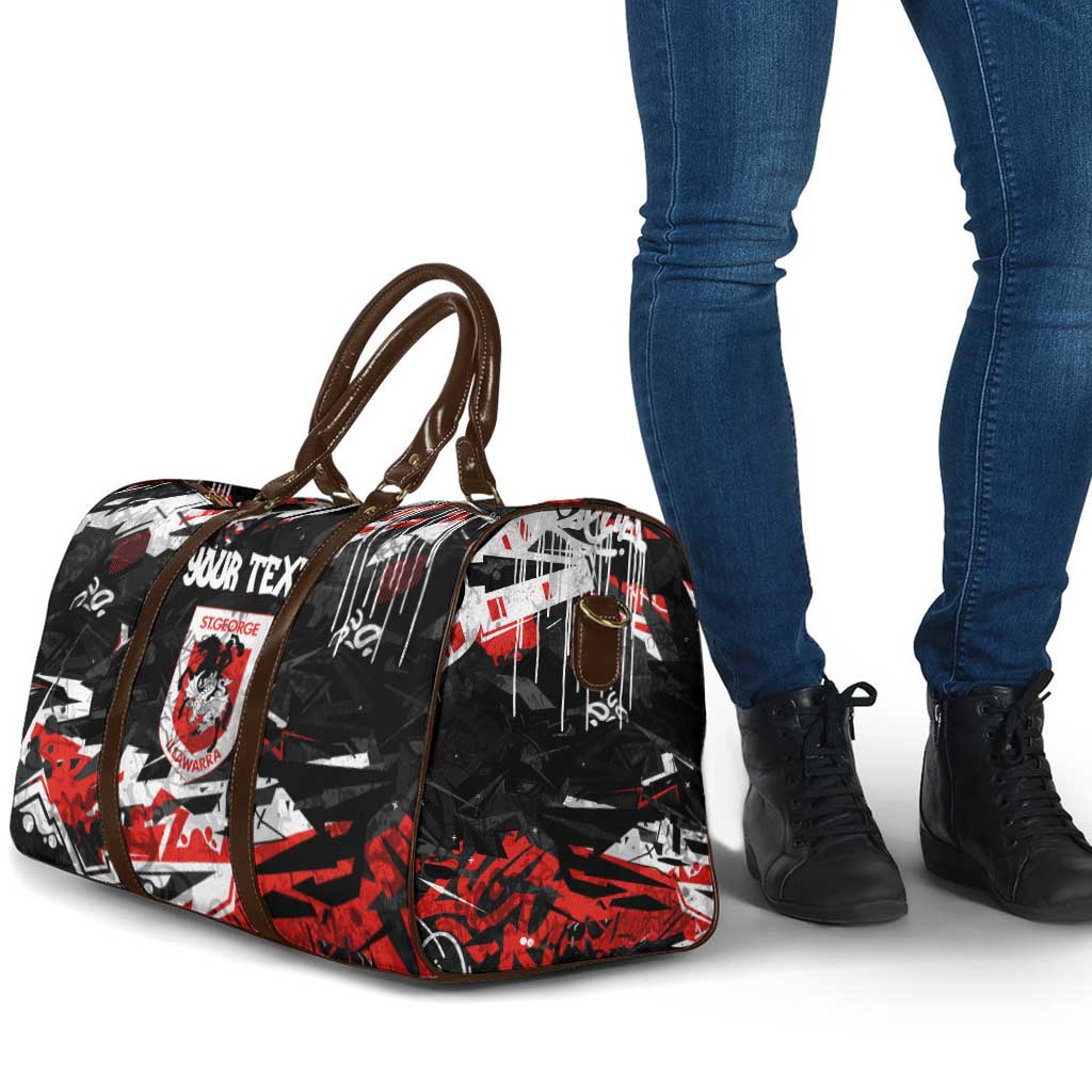 Personalized St. George Illawarra Dragons Travel Bag Graffiti Grunge Abstract Urban Street Style Design