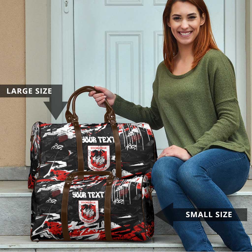 Personalized St. George Illawarra Dragons Travel Bag Graffiti Grunge Abstract Urban Street Style Design