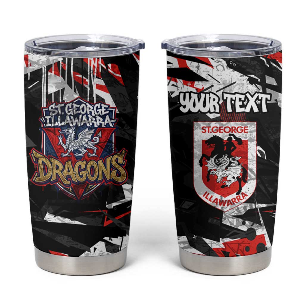 Personalized St. George Illawarra Dragons Tumbler Cup Graffiti Grunge Abstract Urban Street Style Design