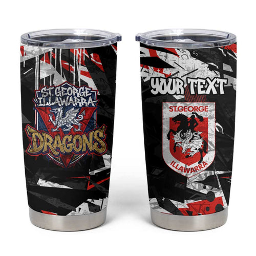 Personalized St. George Illawarra Dragons Tumbler Cup Graffiti Grunge Abstract Urban Street Style Design