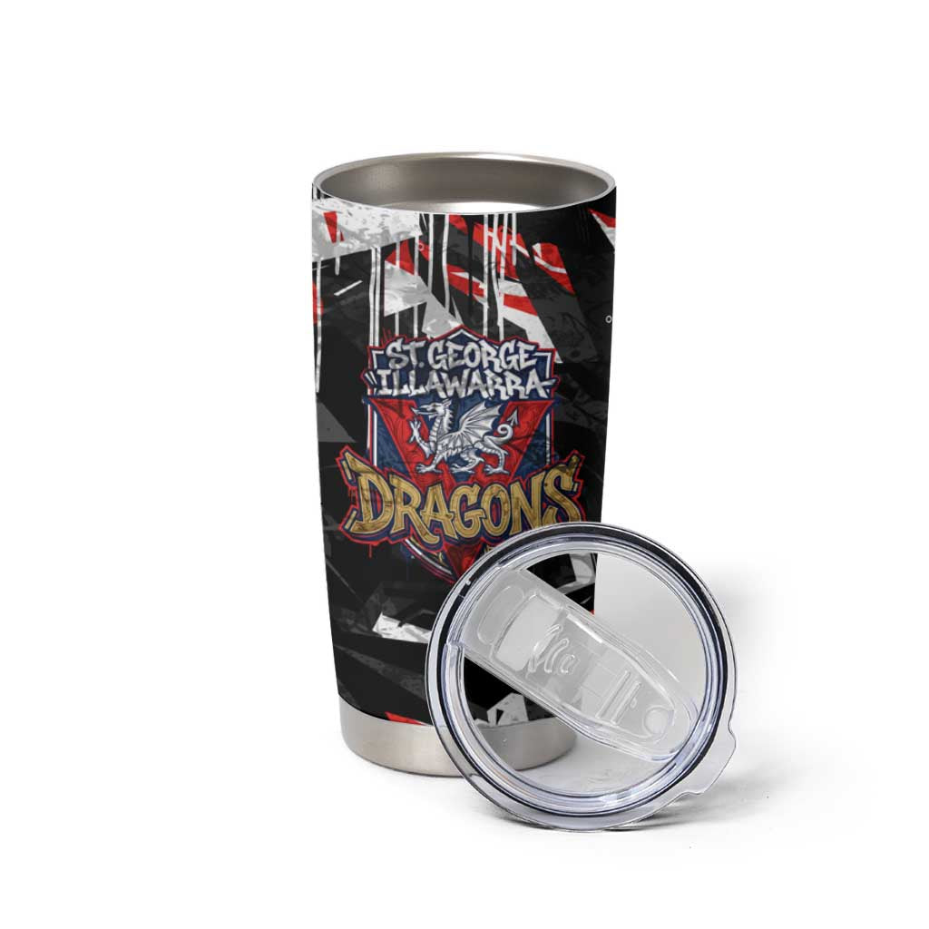 Personalized St. George Illawarra Dragons Tumbler Cup Graffiti Grunge Abstract Urban Street Style Design