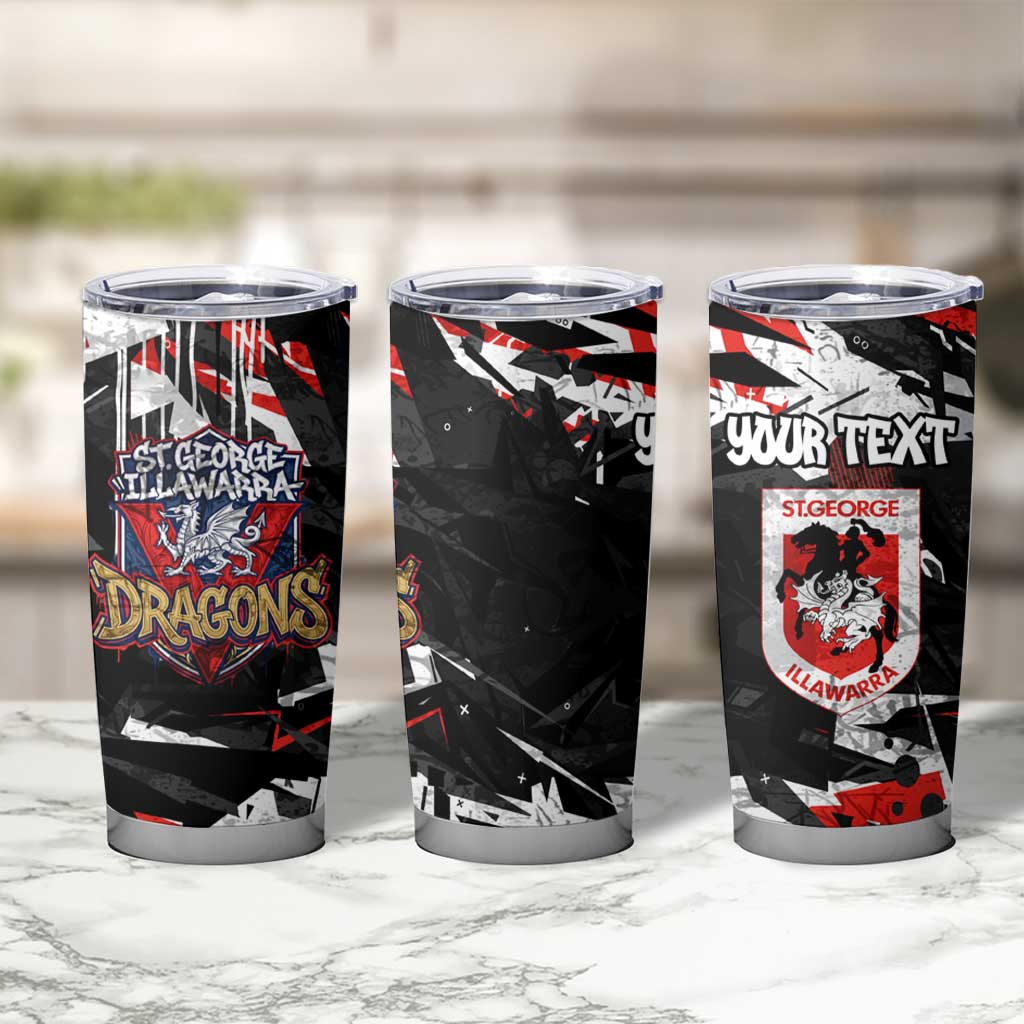 Personalized St. George Illawarra Dragons Tumbler Cup Graffiti Grunge Abstract Urban Street Style Design