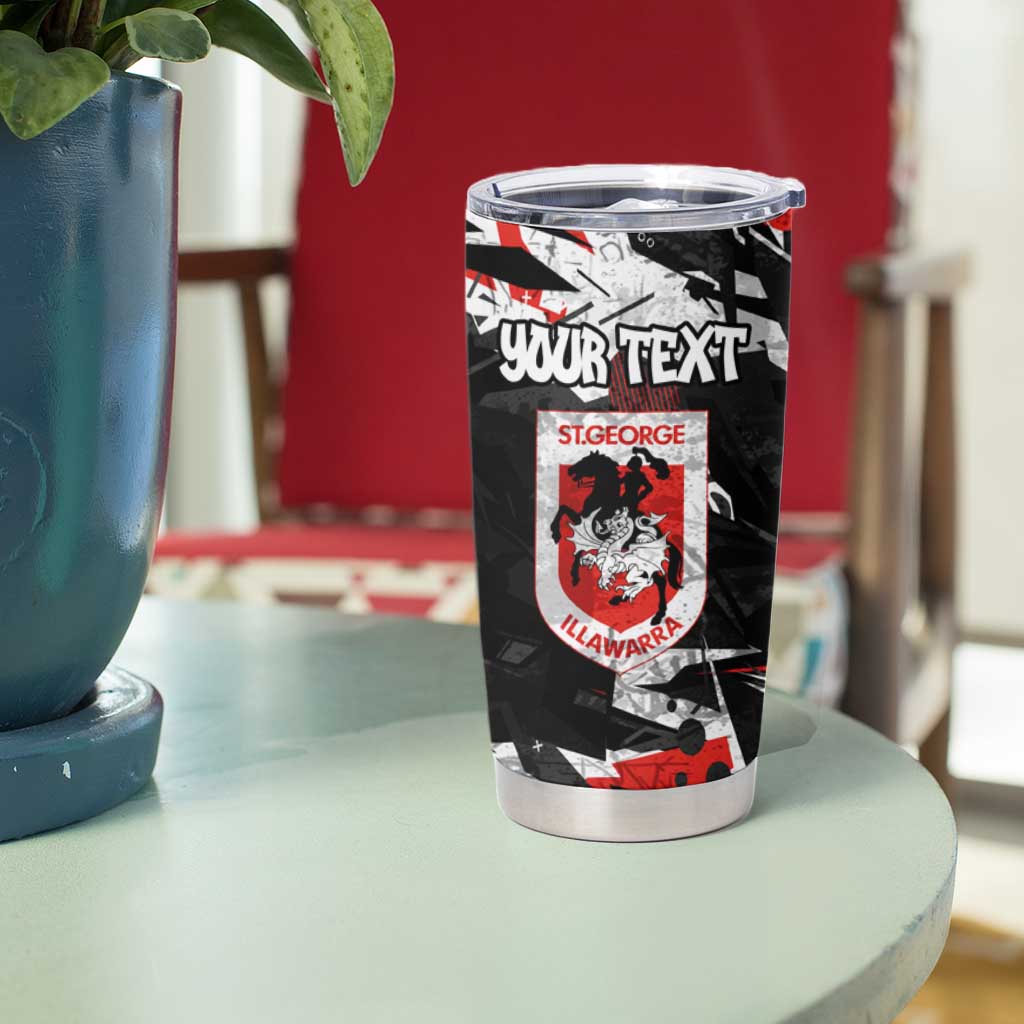 Personalized St. George Illawarra Dragons Tumbler Cup Graffiti Grunge Abstract Urban Street Style Design