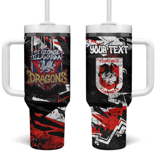 Personalized St. George Illawarra Dragons Tumbler With Handle Graffiti Grunge Abstract Urban Street Style Design