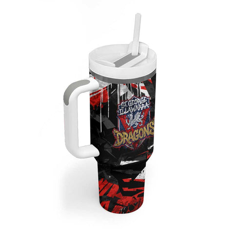Personalized St. George Illawarra Dragons Tumbler With Handle Graffiti Grunge Abstract Urban Street Style Design