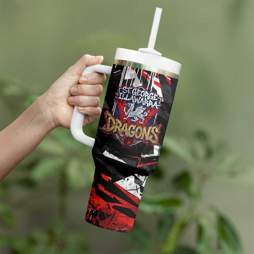 Personalized St. George Illawarra Dragons Tumbler With Handle Graffiti Grunge Abstract Urban Street Style Design