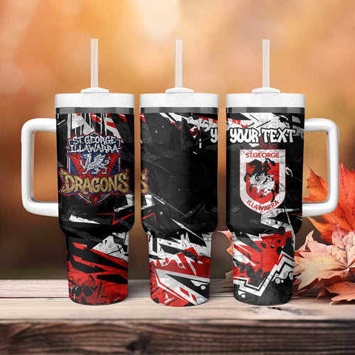 Personalized St. George Illawarra Dragons Tumbler With Handle Graffiti Grunge Abstract Urban Street Style Design