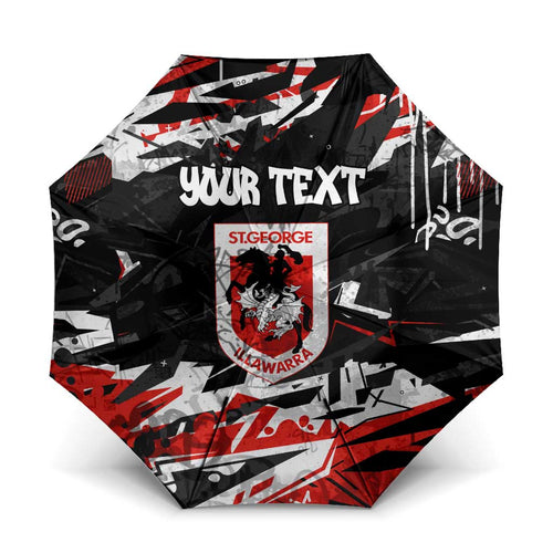 Personalized St. George Illawarra Dragons Umbrella Graffiti Grunge Abstract Urban Street Style Design