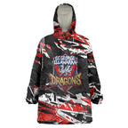 Personalized St. George Illawarra Dragons Wearable Blanket Hoodie Graffiti Grunge Abstract Urban Street Style Design