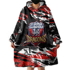 Personalized St. George Illawarra Dragons Wearable Blanket Hoodie Graffiti Grunge Abstract Urban Street Style Design