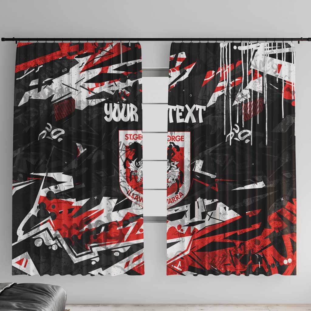 Personalized St. George Illawarra Dragons Window Curtain Graffiti Grunge Abstract Urban Street Style Design