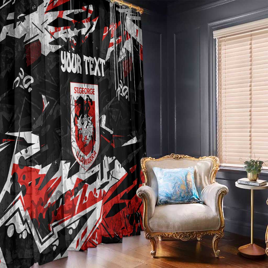 Personalized St. George Illawarra Dragons Window Curtain Graffiti Grunge Abstract Urban Street Style Design