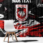 Personalized St. George Illawarra Dragons Window Curtain Graffiti Grunge Abstract Urban Street Style Design