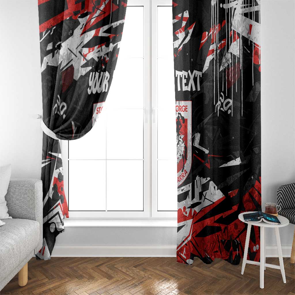 Personalized St. George Illawarra Dragons Window Curtain Graffiti Grunge Abstract Urban Street Style Design
