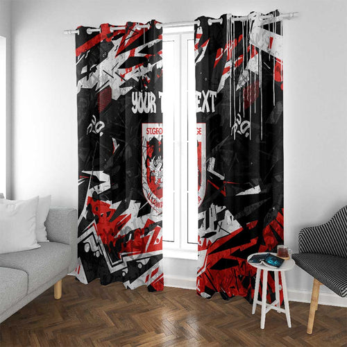 Personalized St. George Illawarra Dragons Window Curtain Graffiti Grunge Abstract Urban Street Style Design