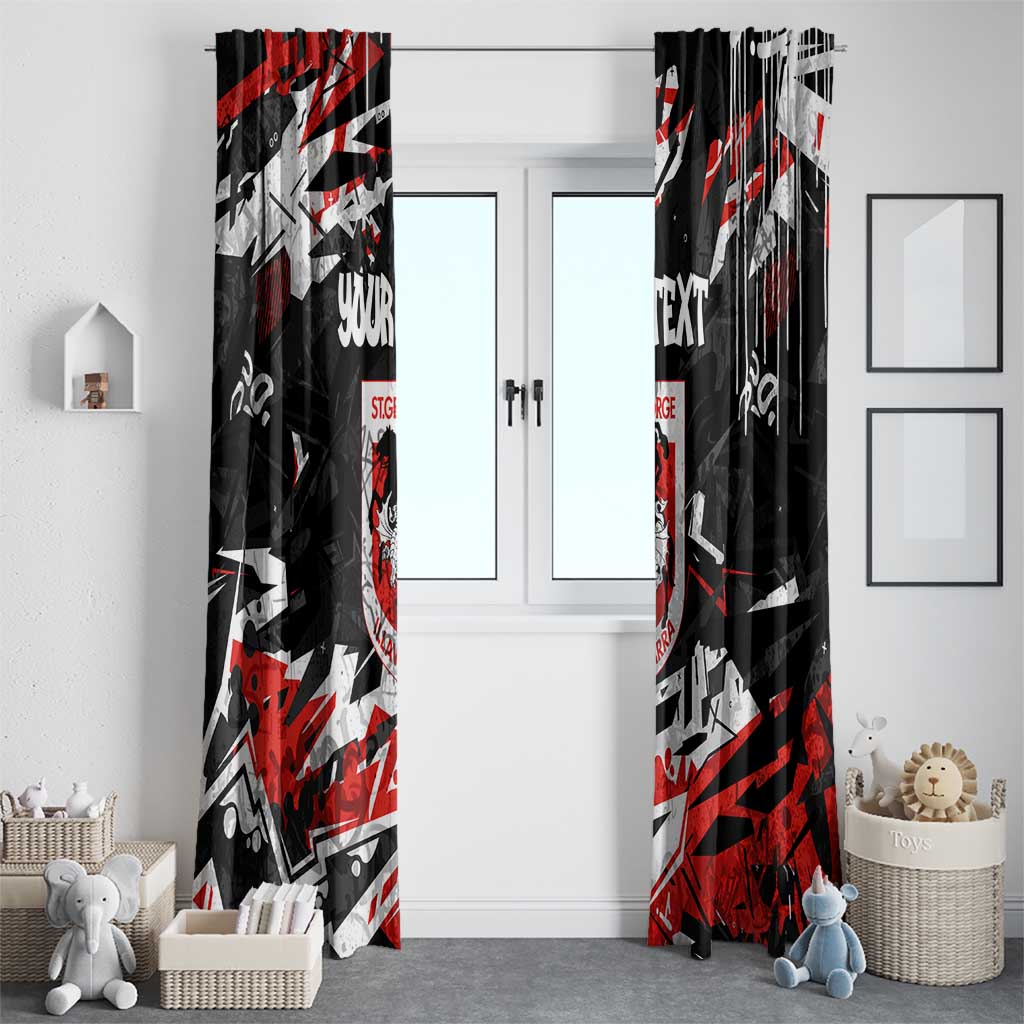 Personalized St. George Illawarra Dragons Window Curtain Graffiti Grunge Abstract Urban Street Style Design