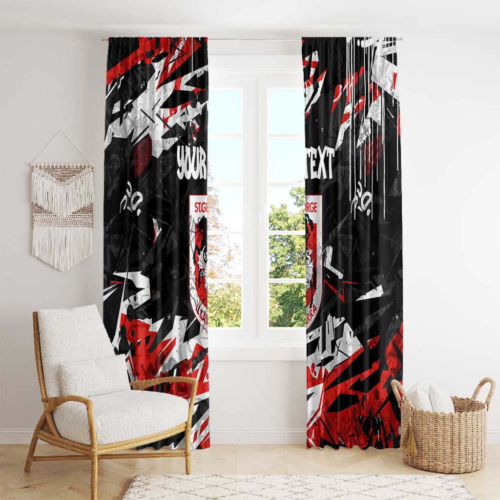 Personalized St. George Illawarra Dragons Window Curtain Graffiti Grunge Abstract Urban Street Style Design
