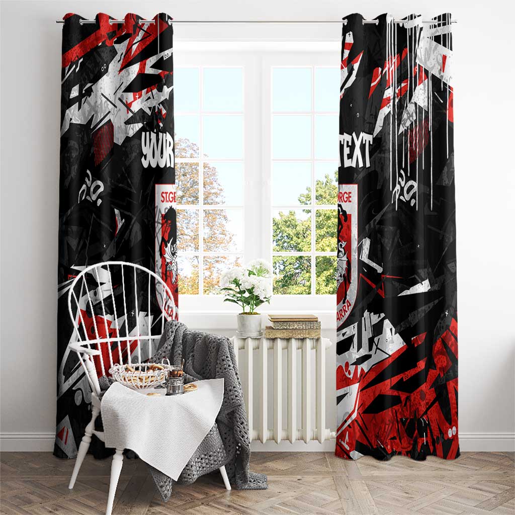 Personalized St. George Illawarra Dragons Window Curtain Graffiti Grunge Abstract Urban Street Style Design