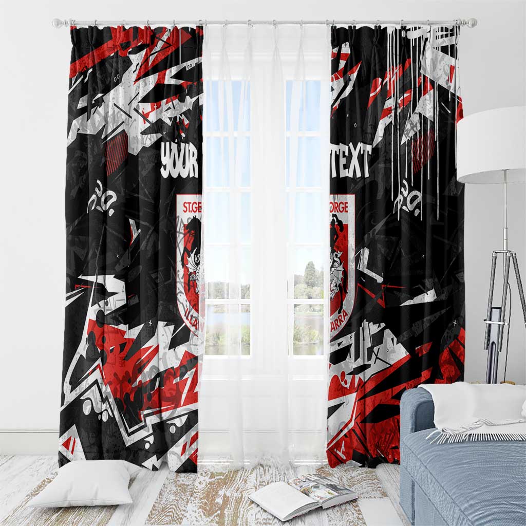 Personalized St. George Illawarra Dragons Window Curtain Graffiti Grunge Abstract Urban Street Style Design