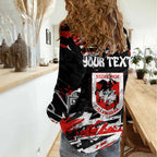 Personalized St. George Illawarra Dragons Women Casual Shirt Graffiti Grunge Abstract Urban Street Style Design