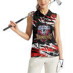 Personalized St. George Illawarra Dragons Women Sleeveless Polo Shirt Graffiti Grunge Abstract Urban Street Style Design