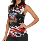 Personalized St. George Illawarra Dragons Women Sleeveless Polo Shirt Graffiti Grunge Abstract Urban Street Style Design