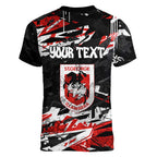 Personalized St. George Illawarra Dragons Women V-Neck T-Shirt Graffiti Grunge Abstract Urban Street Style Design