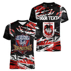 Personalized St. George Illawarra Dragons Women V-Neck T-Shirt Graffiti Grunge Abstract Urban Street Style Design