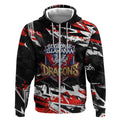 Personalized St. George Illawarra Dragons Zip Hoodie Graffiti Grunge Abstract Urban Street Style Design