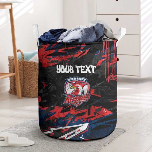 Personalized Sydney Roosters Laundry Basket Graffiti Grunge Abstract Urban Street Style Design
