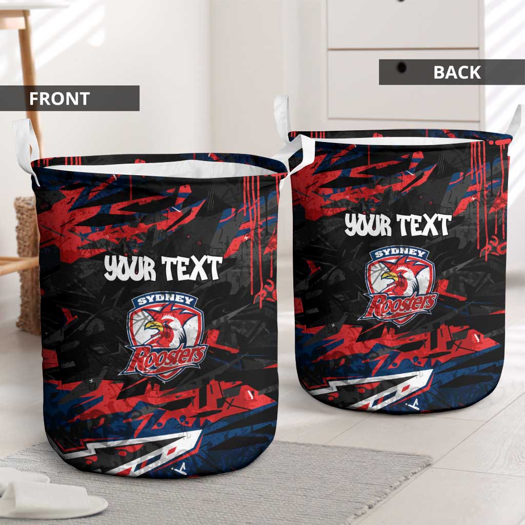 Personalized Sydney Roosters Laundry Basket Graffiti Grunge Abstract Urban Street Style Design