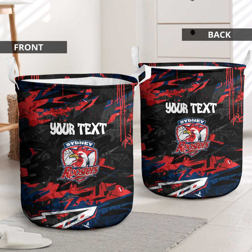 Personalized Sydney Roosters Laundry Basket Graffiti Grunge Abstract Urban Street Style Design