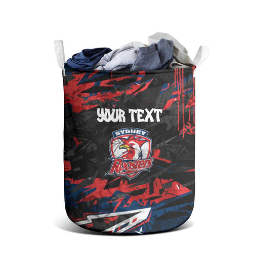 Personalized Sydney Roosters Laundry Basket Graffiti Grunge Abstract Urban Street Style Design