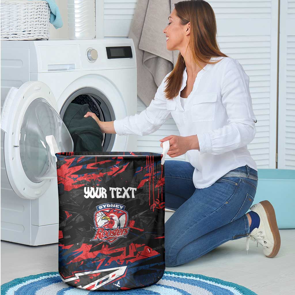 Personalized Sydney Roosters Laundry Basket Graffiti Grunge Abstract Urban Street Style Design