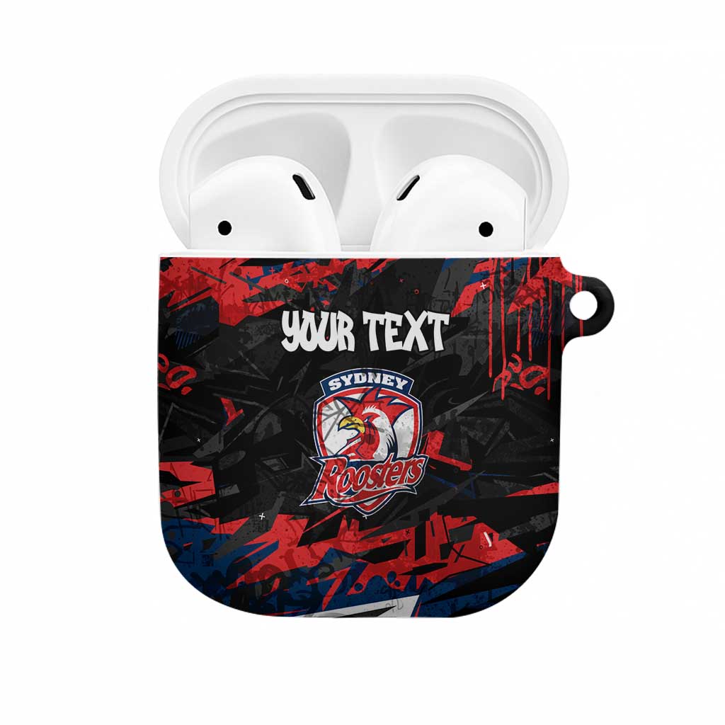 Personalized Sydney Roosters AirPods Case Graffiti Grunge Abstract Urban Street Style Design