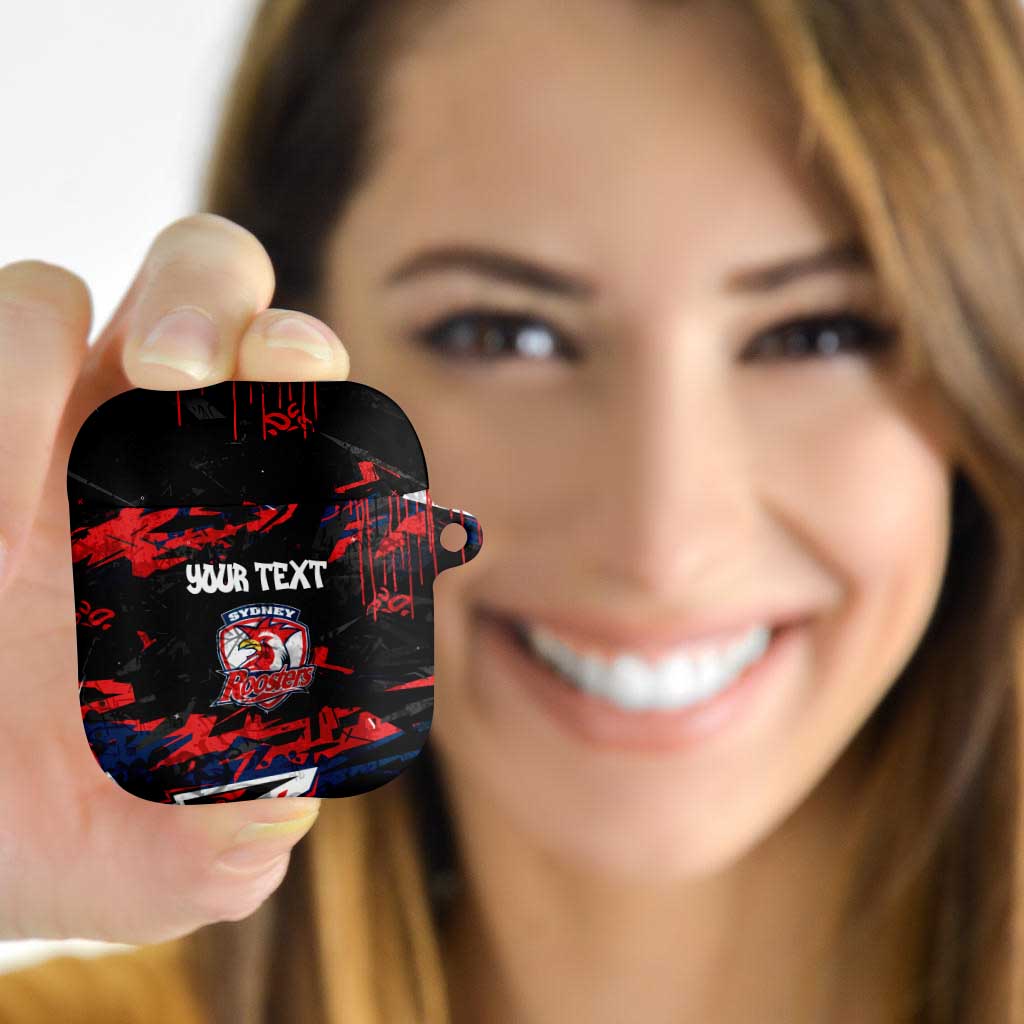 Personalized Sydney Roosters AirPods Case Graffiti Grunge Abstract Urban Street Style Design