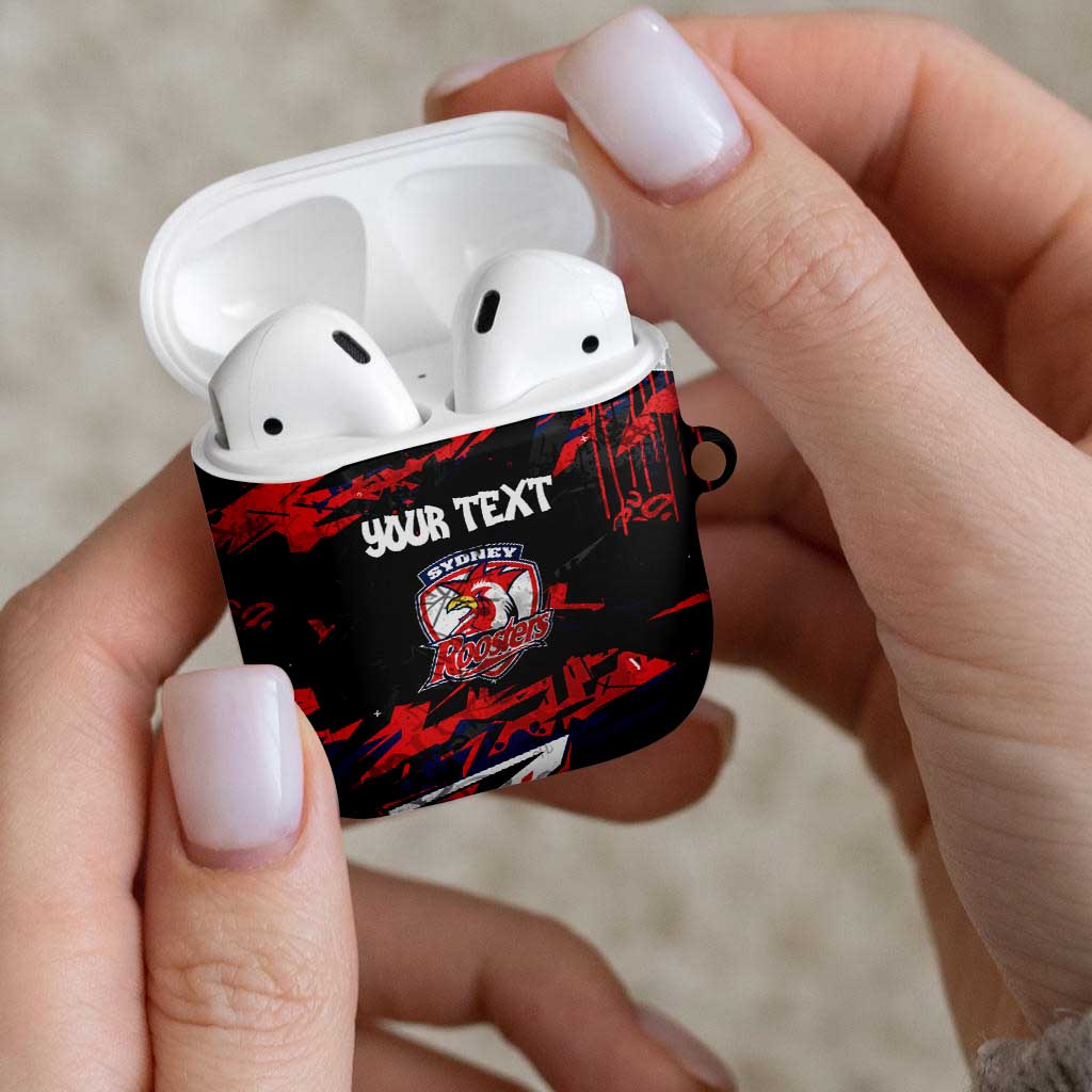 Personalized Sydney Roosters AirPods Case Graffiti Grunge Abstract Urban Street Style Design