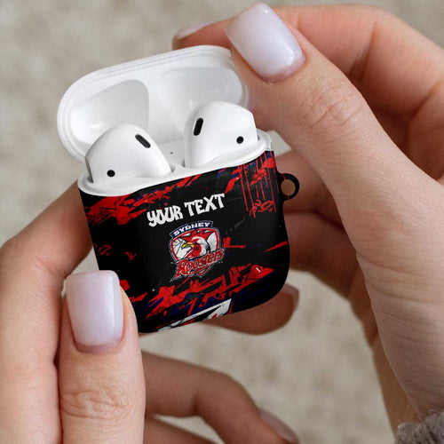 Personalized Sydney Roosters AirPods Case Graffiti Grunge Abstract Urban Street Style Design