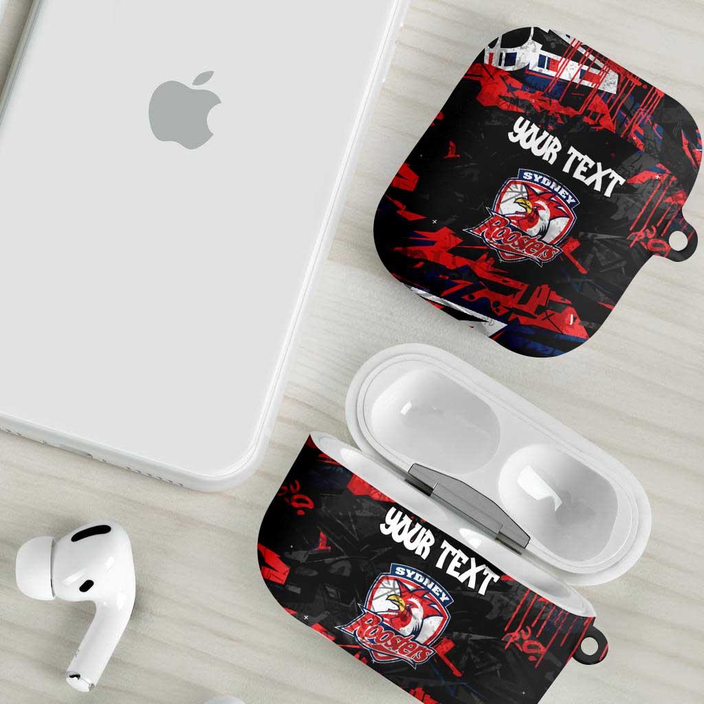 Personalized Sydney Roosters AirPods Case Graffiti Grunge Abstract Urban Street Style Design
