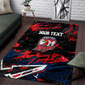 Personalized Sydney Roosters Area Rug Graffiti Grunge Abstract Urban Street Style Design