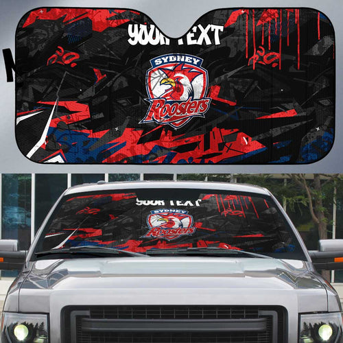 Personalized Sydney Roosters Auto Sun Shade Graffiti Grunge Abstract Urban Street Style Design
