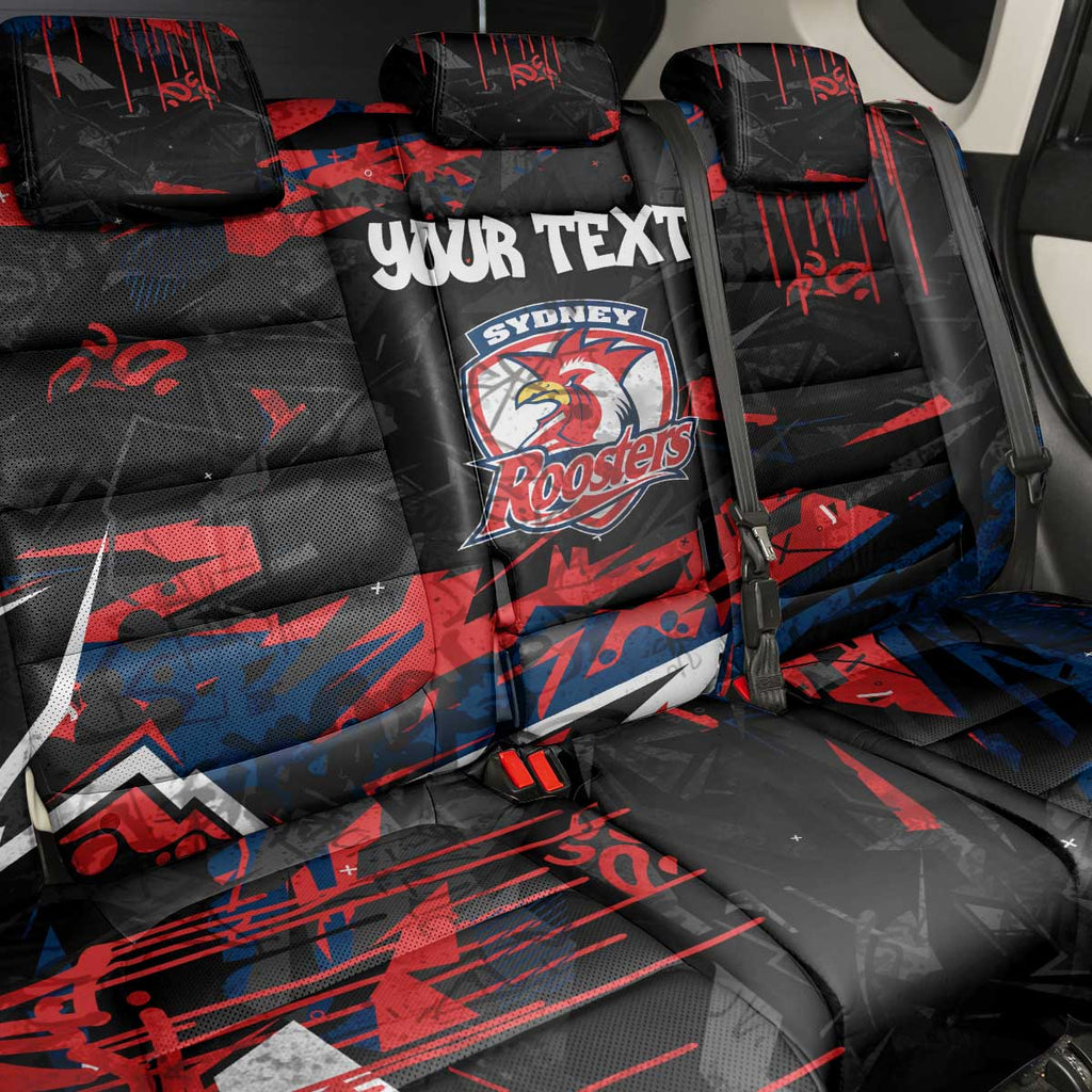 Personalized Sydney Roosters Back Car Seat Cover Graffiti Grunge Abstract Urban Street Style Design