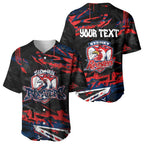 Personalized Sydney Roosters Baseball Jersey Graffiti Grunge Abstract Urban Street Style Design