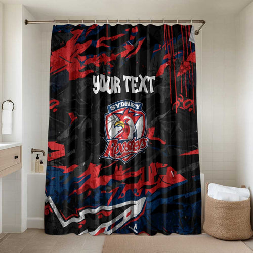 Personalized Sydney Roosters Bathroom Set Graffiti Grunge Abstract Urban Street Style Design