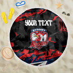 Personalized Sydney Roosters Beach Blanket Graffiti Grunge Abstract Urban Street Style Design