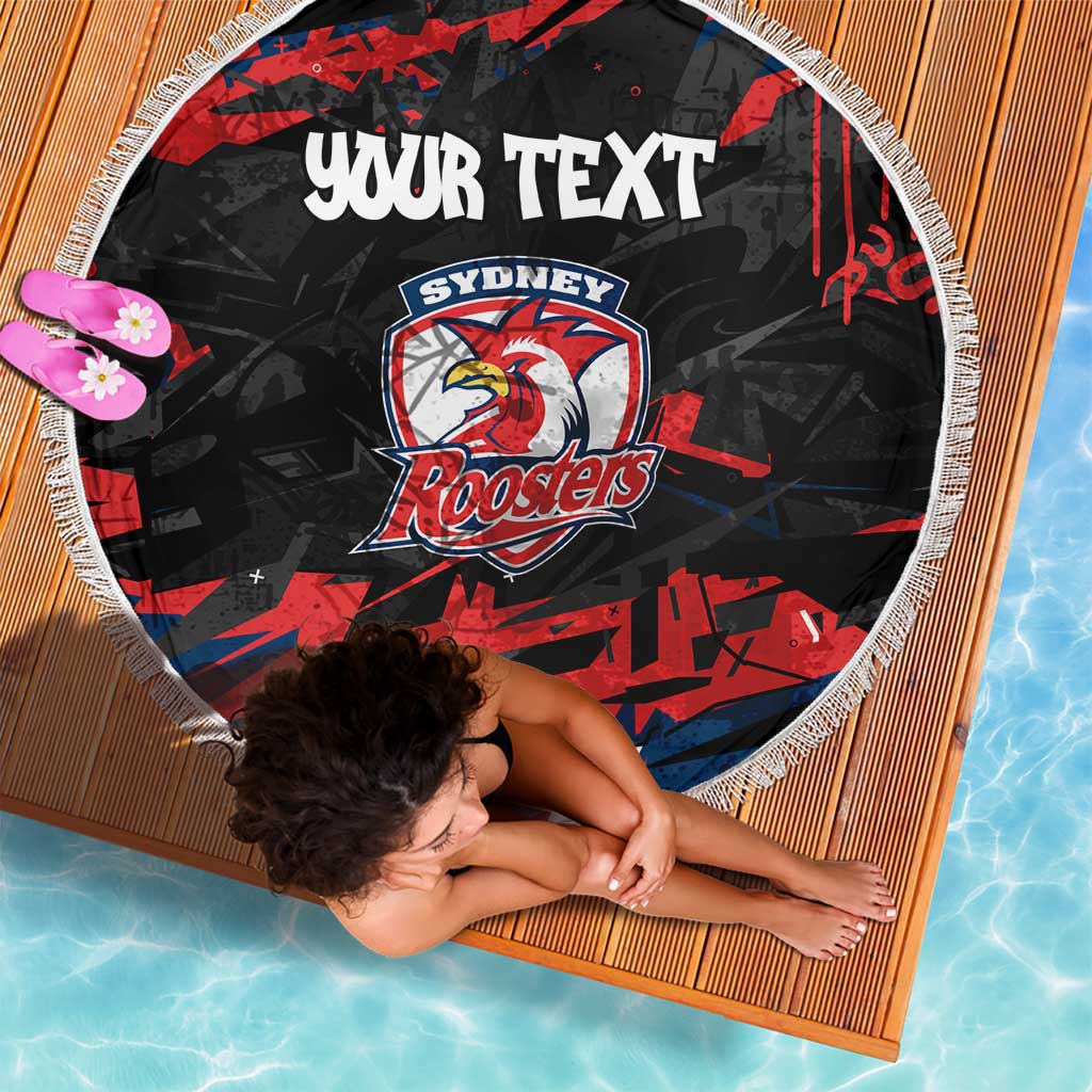 Personalized Sydney Roosters Beach Blanket Graffiti Grunge Abstract Urban Street Style Design