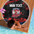 Personalized Sydney Roosters Beach Blanket Graffiti Grunge Abstract Urban Street Style Design